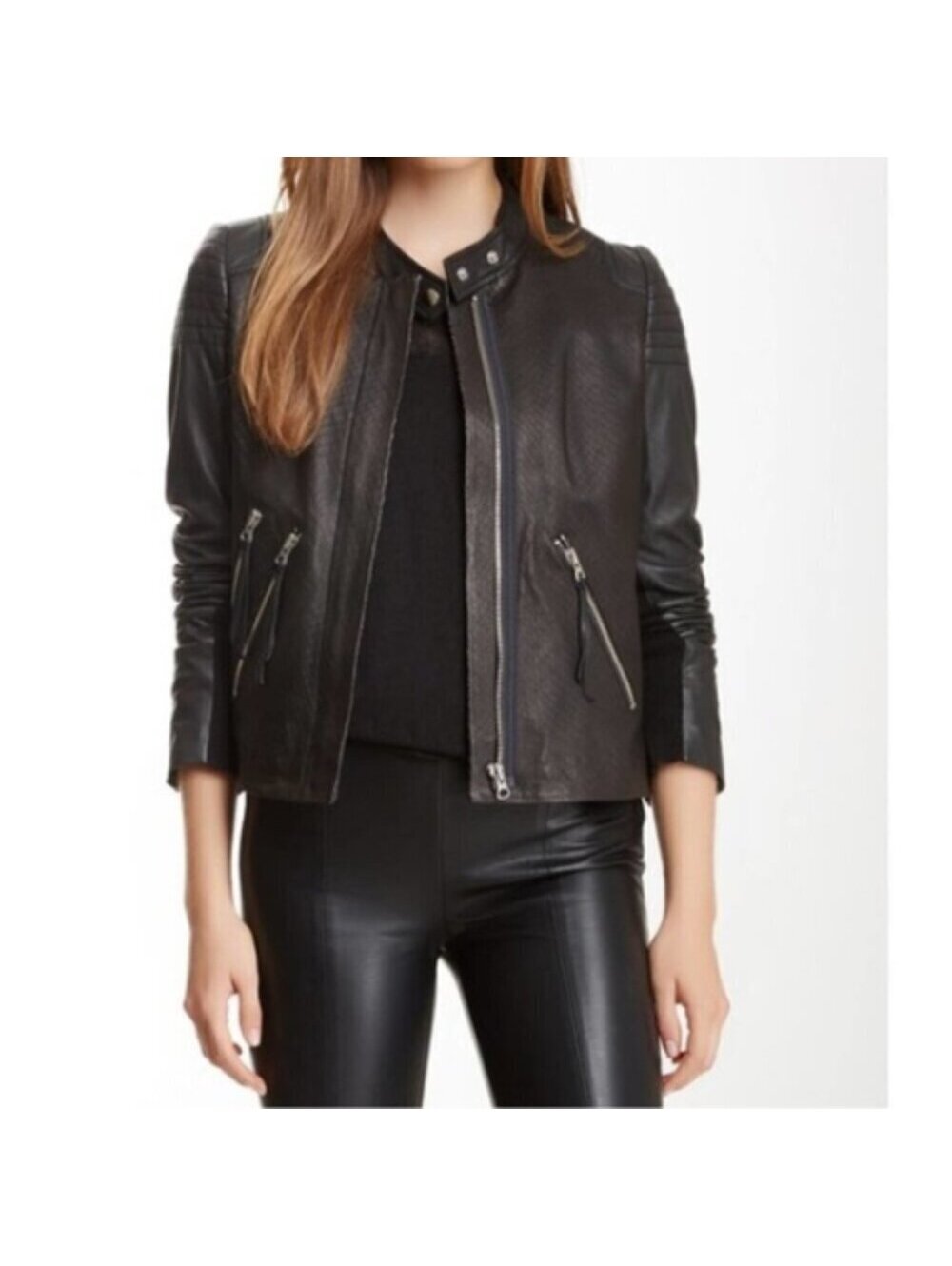 Rebecca Taylor Textured Leather Jacket size 2